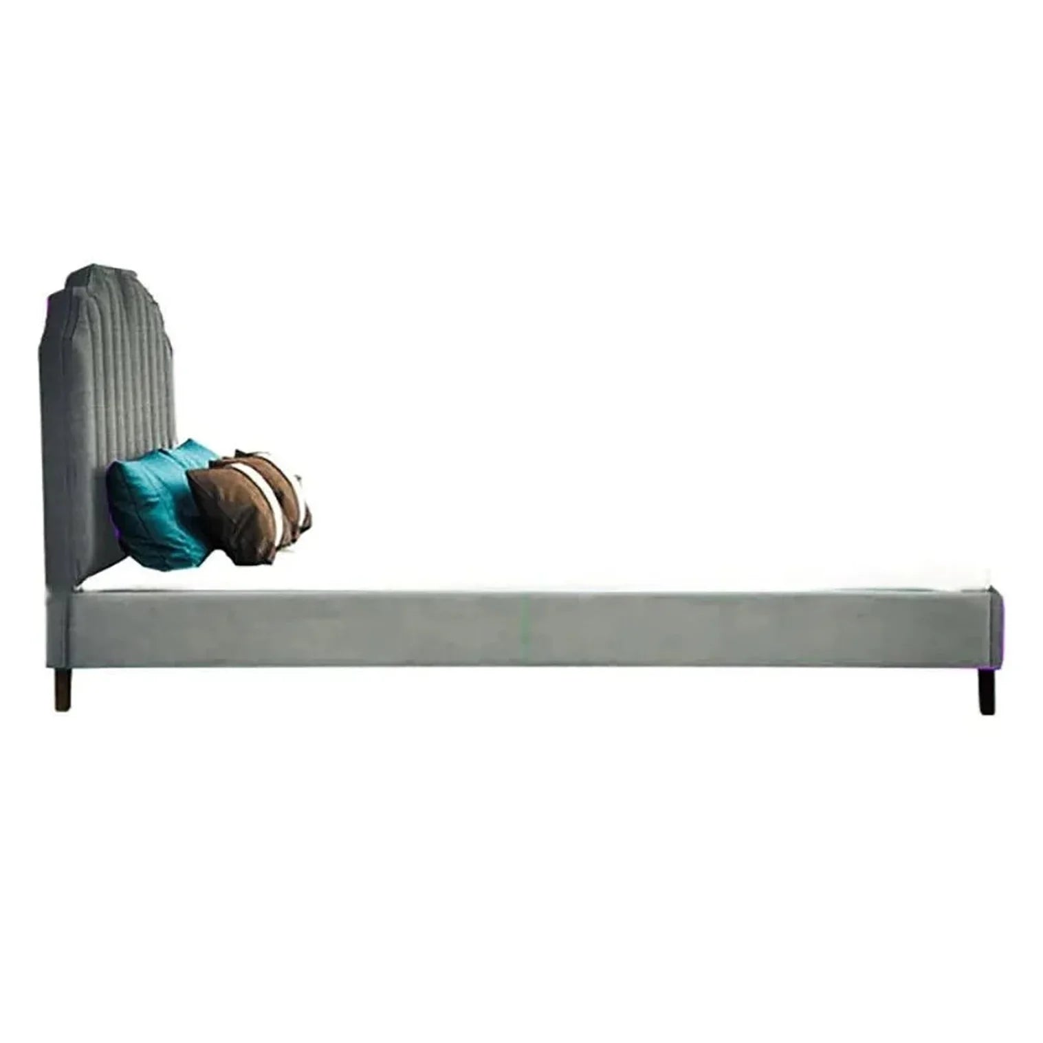 Single Luxury Upholstered Bed Without Storage In Suede