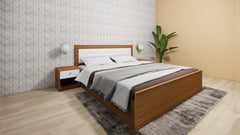 URBAN Cracus King Size Bed In Urban Teak With Frosty White Colour