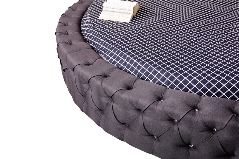 Deluxe Round Bed in Rich Suede