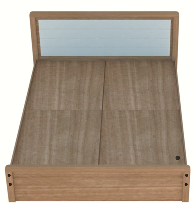 SERENE Cracus Queen Size Bed In Urban Teak With Frosty White Colour